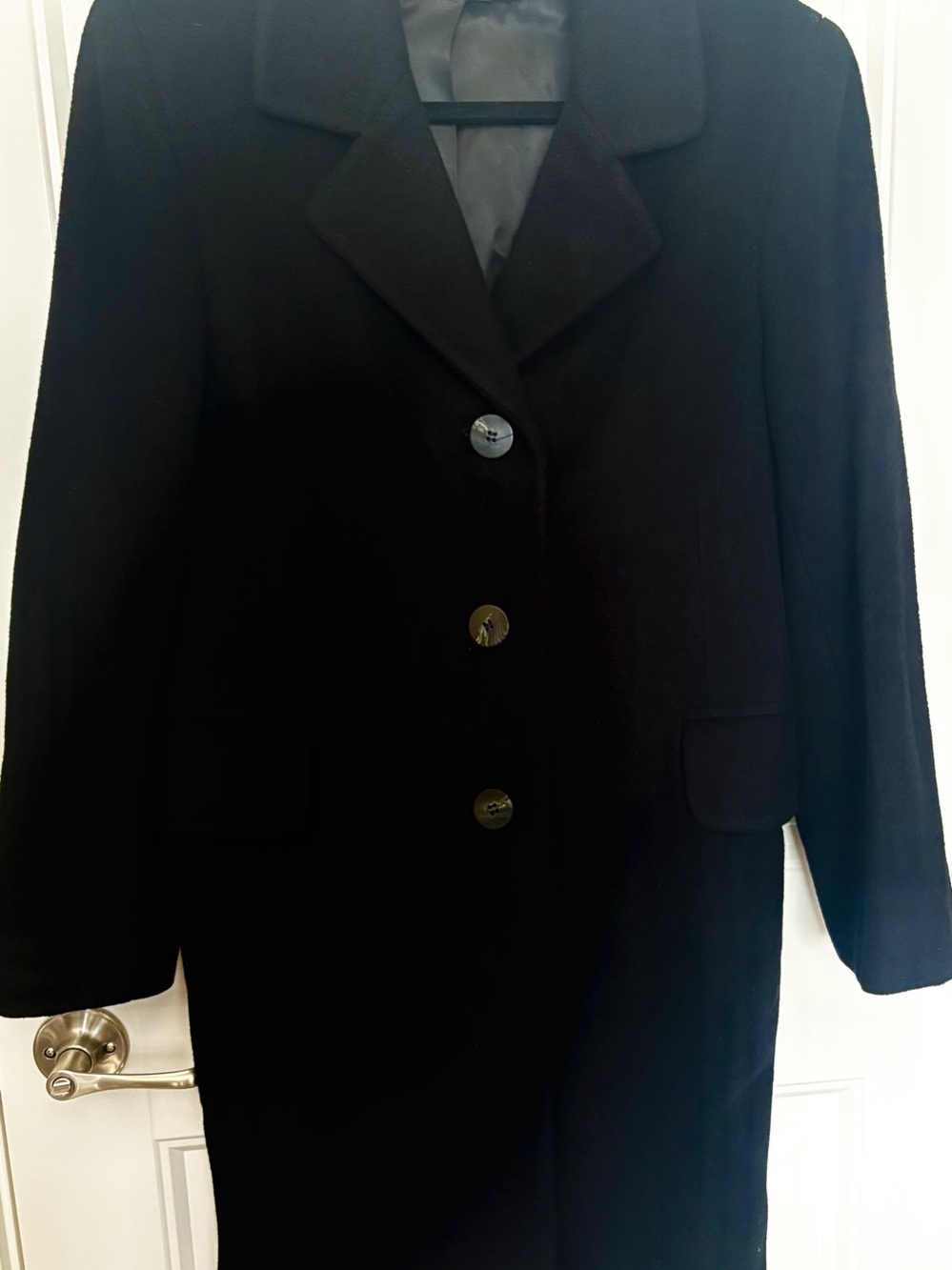 Regency Black Long Tailored Overcoat Classic Minimalist Coat